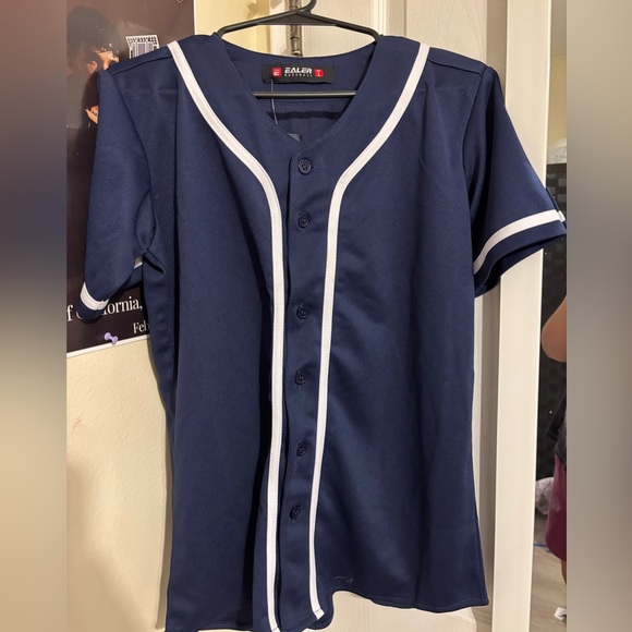 Classic Navy Women's Button-Up Jersey - Picture 1 of 4